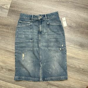 Anthropology Pilcro and the Letterpress knee length distressed skirt size 0